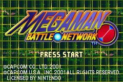 Mega Man Battle Network title screen for GameBoy Advance